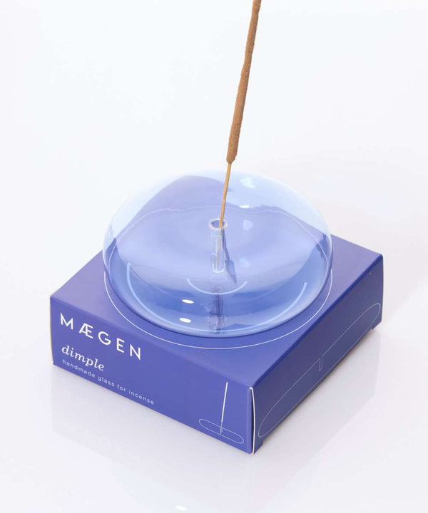 MÆGEN Dimple Glass Incense Holder - Blue - Image 2
