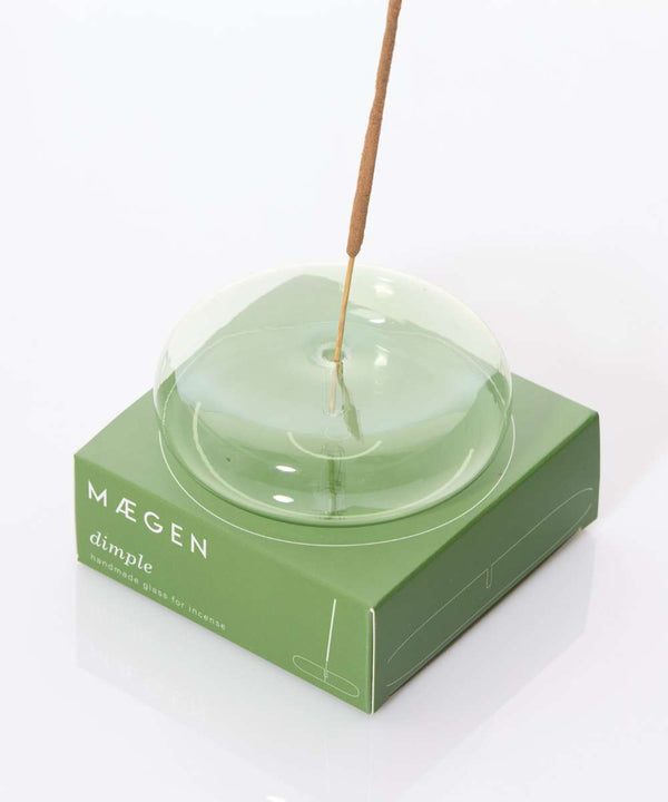 MÆGEN Dimple Glass Incense Holder - Green - Image 2