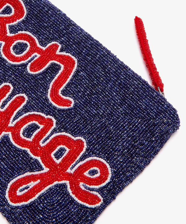 Bon Voyage beaded Clutch Navy - Image 3
