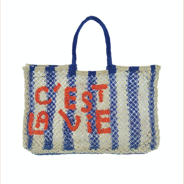 Lavinia C'est La Vie Jute Tote Bag