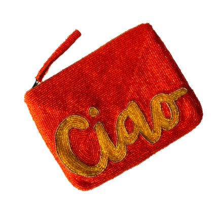 Mini Ciao Beaded Clutch Deep Orange - Image 2